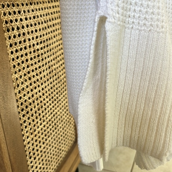 Pistola Olga Distressed Crewneck Knit Pullover Sweater | White | Size XS - Picture 5 of 8